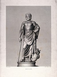 Aesculapius. Engraving by Schulfe after Granger.