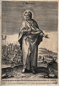 Saint Peter. Engraving by A. Collaert.