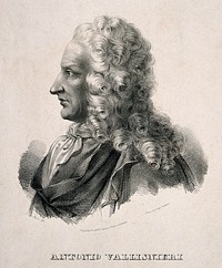 Antonio Vallisnieri. Lithograph by L. Rossi.