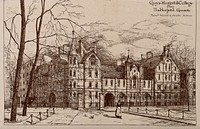 Guy's Hospital, Southwark: the medical school, south of the main building. Photolithograph by Sprague & Co., 1890.