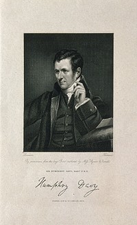 Sir Humphry Davy. Stipple engraving by J. Thomson after J. Lonsdale, 1822.