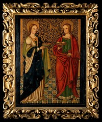 Saint Lucy and Saint Agatha. Oil painting.