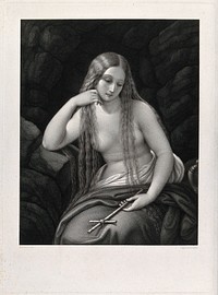 Saint Mary Magdalen. Line engraving by L. Boscolo after N. Schiavoni.