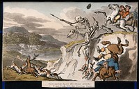 The dance of death: the last chase. Coloured aquatint after T. Rowlandson, 1816.