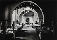 Hospital de la Santa Cruz, Barcelona: ward of St. John the Baptist. Photograph, ca.1900.