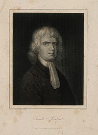 Sir Isaac Newton. Line engraving by Baumann after E. Seeman, 1726.