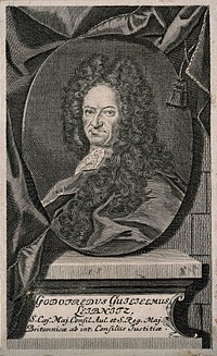 Gottfried Wilhelm, Baron von Leibniz. Line engraving.