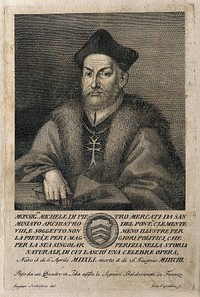 Michele Mercati. Line engraving by G. Vascellini after G. Sorbolini.