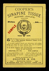 Cooper's Sinapine Tissue (mustard leaflets).