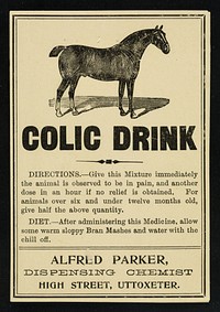 Colic drink / Alfred Parker.