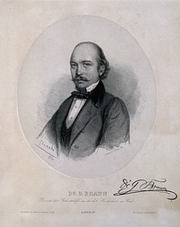 Gustav Braun. Lithograph by J. Glinski, 1869.