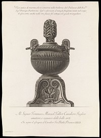 A marble vase. Etching by G.B. Piranesi, ca. 1770.