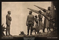 David Livingstone memorial in Blantyre; Livingstone bidding farewell to Stanley. Photoprint.