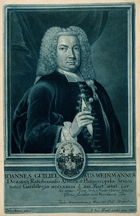 Johann Wilhelm Weinmann. Mezzotint by J.J. Haid, 1737, after J.L. Hirschmann.