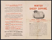 Winter sheep dipping : Facts! Facts!! Facts!!! : useful to farmers in Scotland and the north of England... / Quibell Brothers.