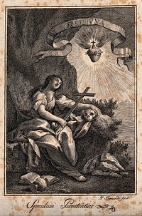 Saint Mary Magdalen. Engraving by J. Bernardi.