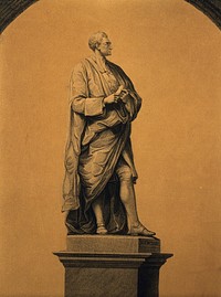 Sir Isaac Newton. Stipple engraving by J. Whessell, 1812, after L. F. Roubiliac, 1755.