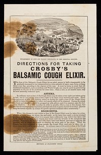 Directions for taking Crosby's Balsamic Cough Elixir / James M. Crosby.