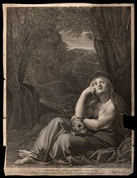 Saint Mary Magdalen. Engraving by C. Faucci after Annibale Carracci.