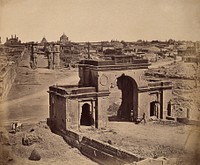 Lucknow, India: the gateway to the Lucknow Residency, showing damage caused during the Indian Rebellion. Photograph by Felice Beato, ca. 1858.