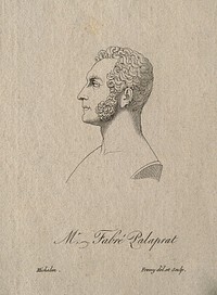 Bernard Raymond Fabré-Palaprat. Line engraving by J. N. M. Frémy, 1822, after himself.