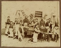 Boys at a woodwork class with their teachers, in London. Photograph by Walter C. Tyler, ca. 1895.