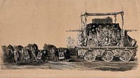 The funeral car of the Duke of Wellington. Wood engraving, 1852.