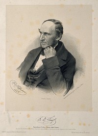 Eduard Fenzl. Lithograph by R. Hoffman, 1856, after F. Küss.