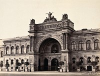 Palais de l'Industrie, Paris, France. Photograph by Achille Quinet, ca. 1870.