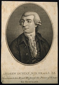 Andrew Duncan. Line engraving by T. Trotter, 1784, after W. Weir.