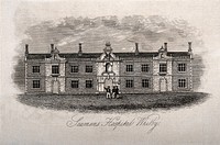 Seamen's Hospital, Whitby, Yorkshire. Etching.