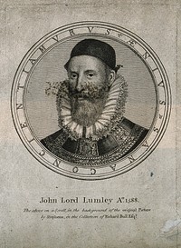 John Lumley, 1st Baron Lumley. Line engraving after Stephens.