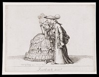 A French lady from the Ancien Régime sympathizing with a young cleric who has toothache. Etching by T.L. Busby, ca. 1826.