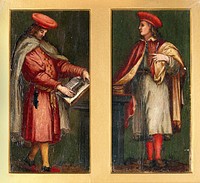 Saint Cosmas and Saint Damian. Oil paintings.