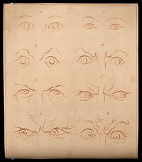 Eyes expressing good character (according to Lavater). Drawing, c. 1794.