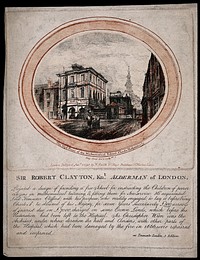 Christ's Hospital, London: the Mathematical School. Etching in two colours by B. Green, 1793, after himself, 1775.