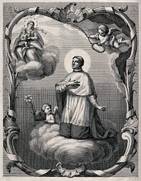 Saint Stanislaus Kostka. Engraving.
