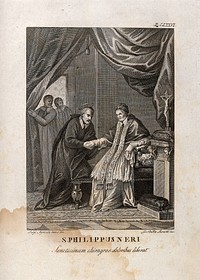 Saint Philip Neri. Engraving by G.B. Leonetti after L. Agricola.