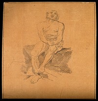 A man in a state of grief. Drawing, c. 1794.
