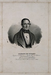 Roberto de Visiani. Lithograph by A. Rochini.