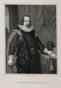 Francis Bacon, Viscount St Albans. Engraving by E. Scriven after A. Bleyenberch.