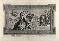 Perseus and Andromeda. Etching by P. Aquila, 167-, after Annibale Carracci.