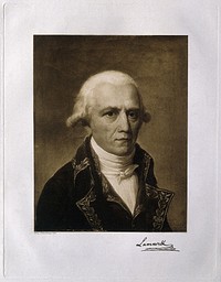 Jean Baptiste Pierre Antoine de Monet Lamarck. Photogravure by Schutzenberger after C. Thévenin, 1801.