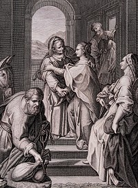 The Visitation of Mary to Elizabeth. Engraving by B. Eredi after F. Barocci.