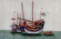 A Chinese boat. Painting by a Chinese artist, ca. 1850.