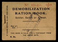 Demobilization ration book : soldier, sailor, or airman.
