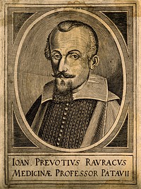 Joannes Praevotius. Line engraving.