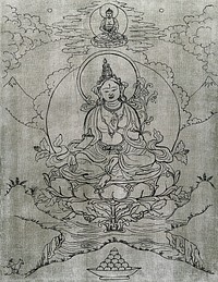 The Goddess Doljang, the deified consort of King Srongtsan Gampo. Chromolithograph.