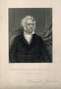 Leopold Gmelin. Line engraving by G. Cook after J. Woelfyle.