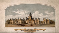 The New Royal Infirmary, Edinburgh, Scotland. Coloured lithograph.